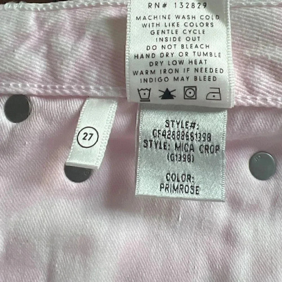 NWT GRLFRND Denim Mica Crop Super High Rise Raw Frayed Hem Straight Leg Jeans Si - Picture 8 of 9